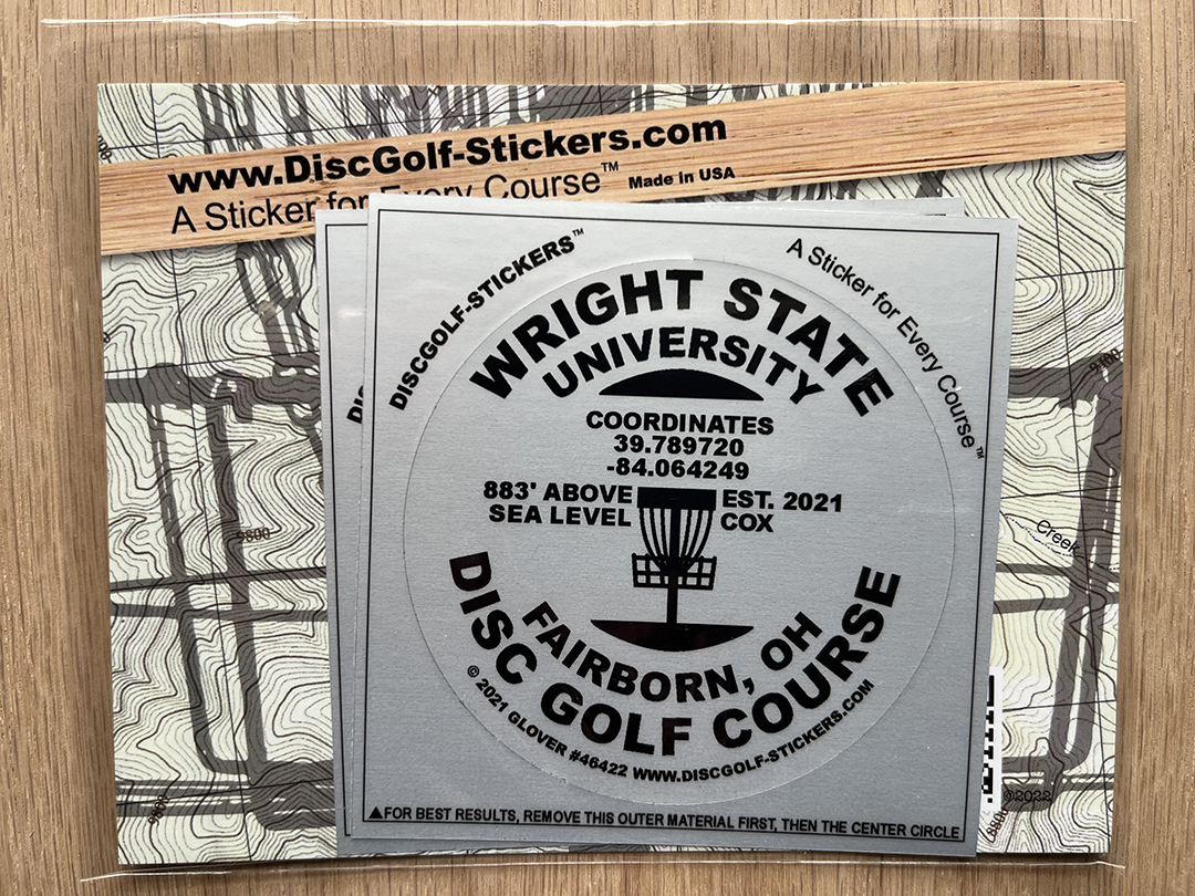 Wright State University Disc Golf Course 2-Sticker Pack Fairborn, OH
