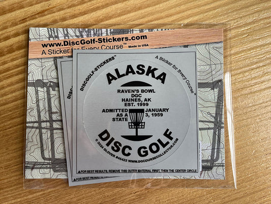 Alaska Disc Golf State 2-Sticker Pack Haines, AK