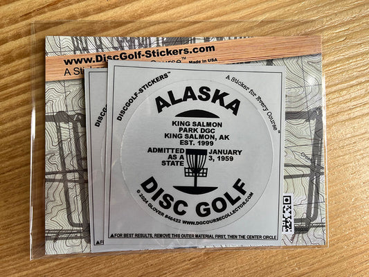 Alaska Disc Golf State 2-Sticker Pack King Salmon, AK