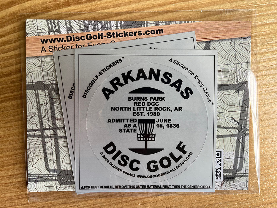 Arkansas Disc Golf State 2-Sticker Pack North Little Rock, AR