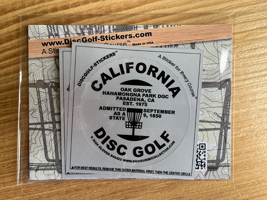 California Disc Golf State 2-Sticker Pack Pasadena, CA