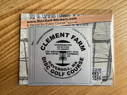 Clement Farm Disc Golf Course 2-Sticker Pack Haverhill MA