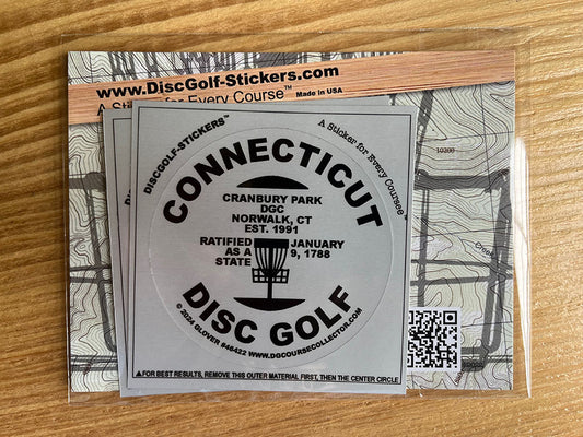 Connecticut Disc Golf State 2-Sticker Pack Norwalk, CT