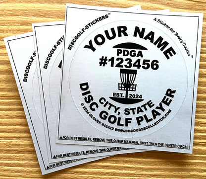 Your Personalized PDGA Number Sticker Pack