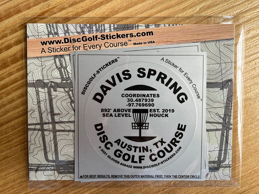 Davis Spring Disc Golf Course 2-Sticker Pack Austin TX