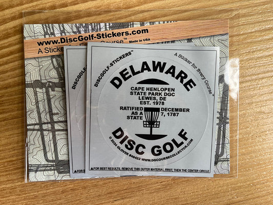 Delaware Disc Golf State 2-Sticker Pack Lewes, DE