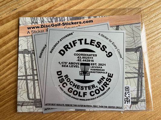 Driftless-9 Disc Golf Course 2-Sticker Pack Rochester, MN