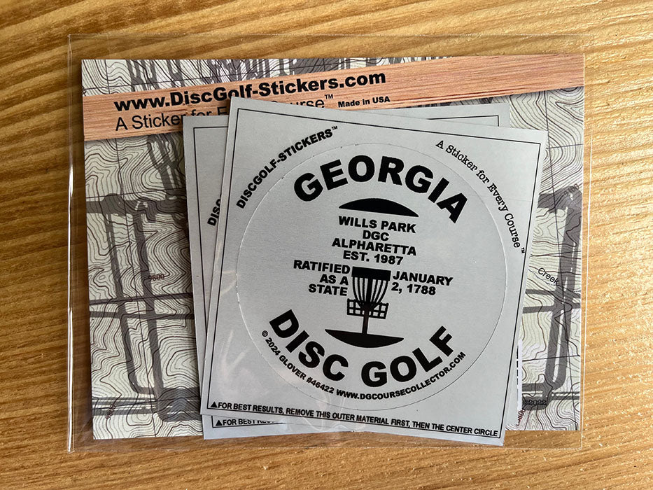 Georgia Disc Golf State 2-Sticker Pack Alpharetta, GA