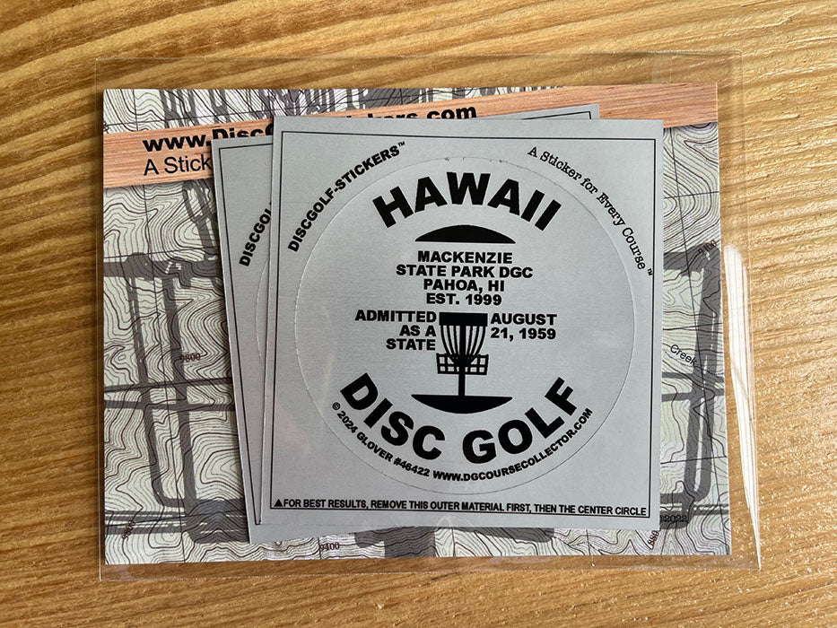 Hawaii Disc Golf State 2-Sticker Pack Pahoa, HI