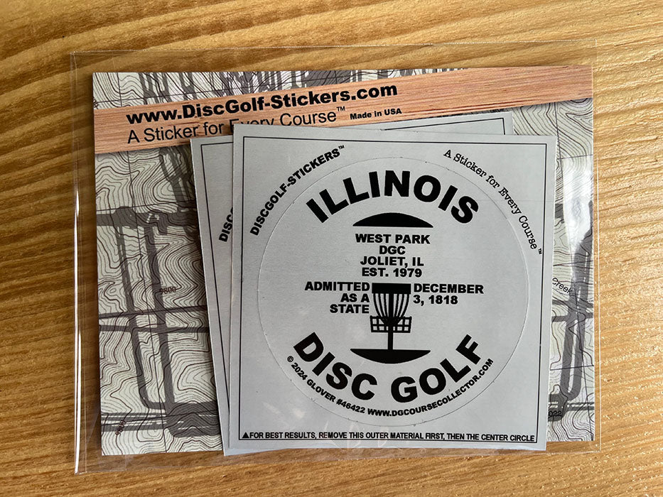 Illinois Disc Golf State 2-Sticker Pack Joliet, IL