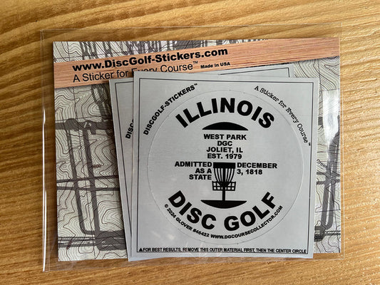 Illinois Disc Golf State 2-Sticker Pack Joliet, IL