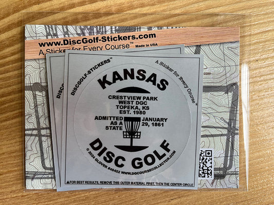 Kansas Disc Golf State 2-Sticker Pack Topeka, KS