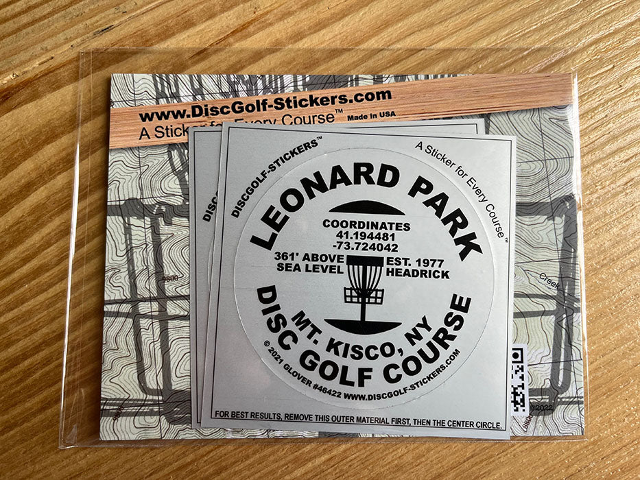 Leonard Park Disc Golf Course 2-Sticker Pack Mt. Kisco, NY