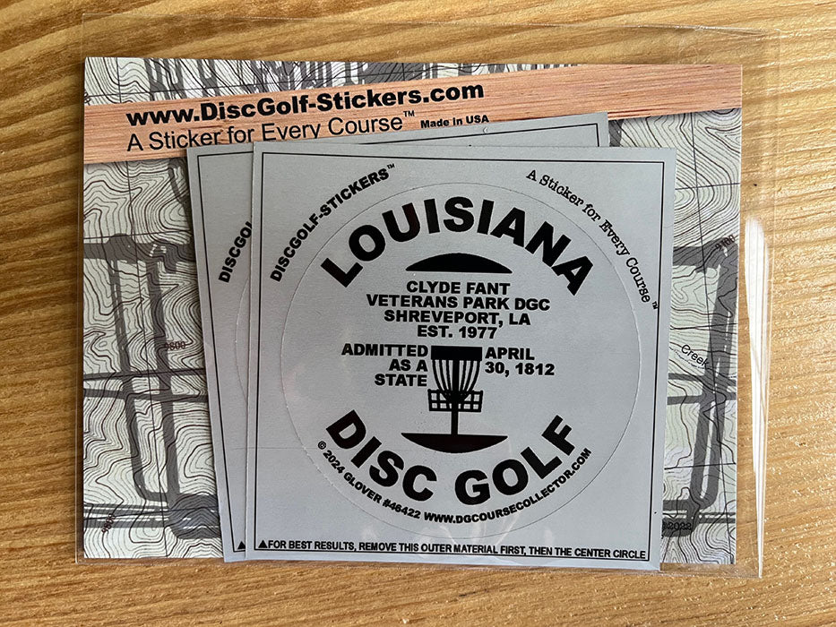 Louisiana Disc Golf State 2-Sticker Pack Shreveport, LA