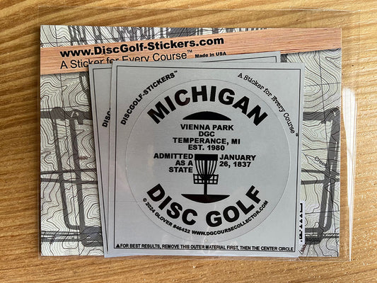 Michigan Disc Golf State 2-Sticker Pack Temperance, MI