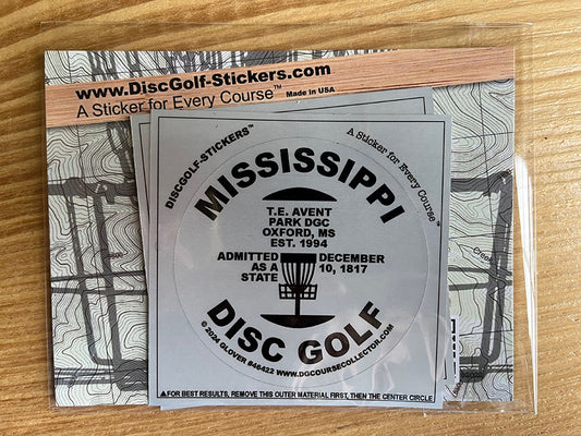 Mississippi Disc Golf State 2-Sticker Pack Oxford, MS