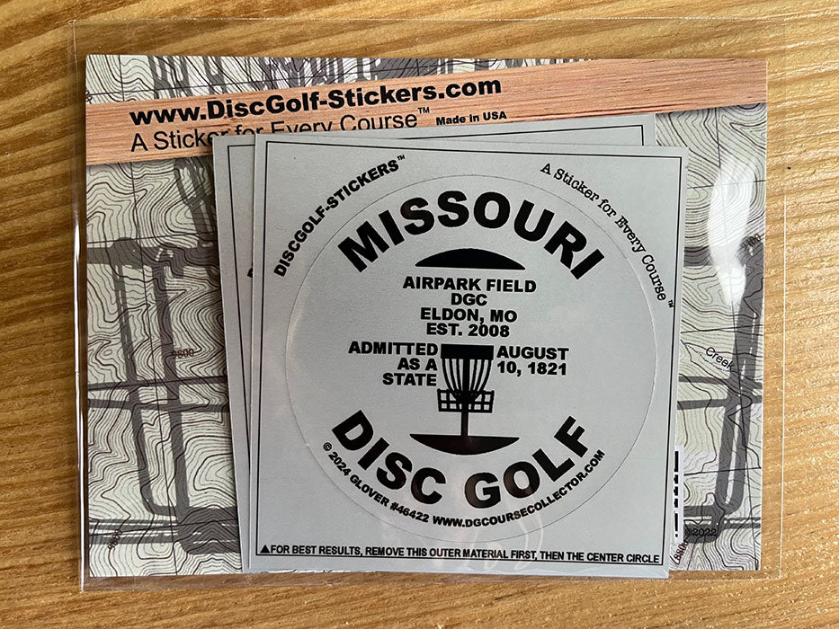 Missouri Disc Golf State 2-Sticker Pack Eldon, MO