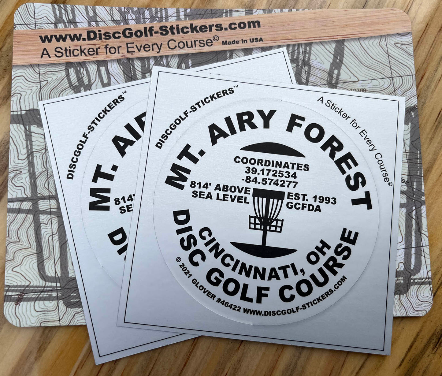 Mt. Airy Forest Disc Golf Course 2-Sticker Pack Cincinnati OH