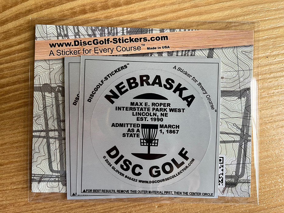 Nebraska Disc Golf State 2-Sticker Pack Lincoln, NE