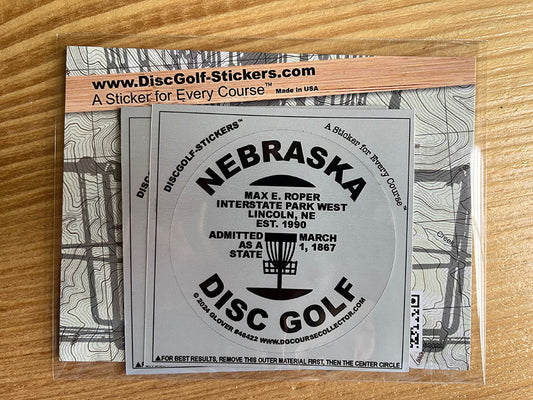 Nebraska Disc Golf State 2-Sticker Pack Lincoln, NE