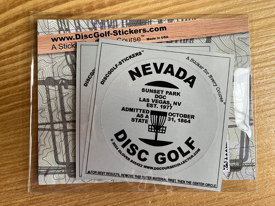 Nevada Disc Golf State 2-Sticker Pack Las Vega, NV