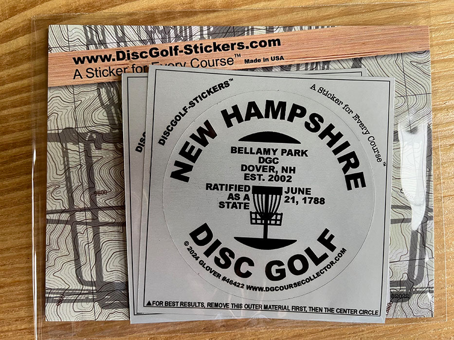 New Hampshire Disc Golf State 2-Sticker Pack Dover, NH