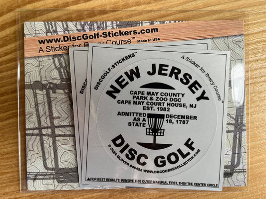 New Jersey Disc Golf State 2-Sticker Pack Cape May Court House, NJ