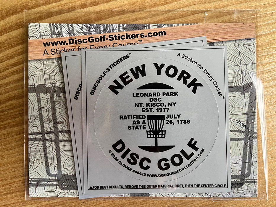 New York Disc Golf State 2-Sticker Pack Mt. Kisco, NY