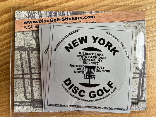 New York Disc Golf State 2-Sticker Pack Larens, NY