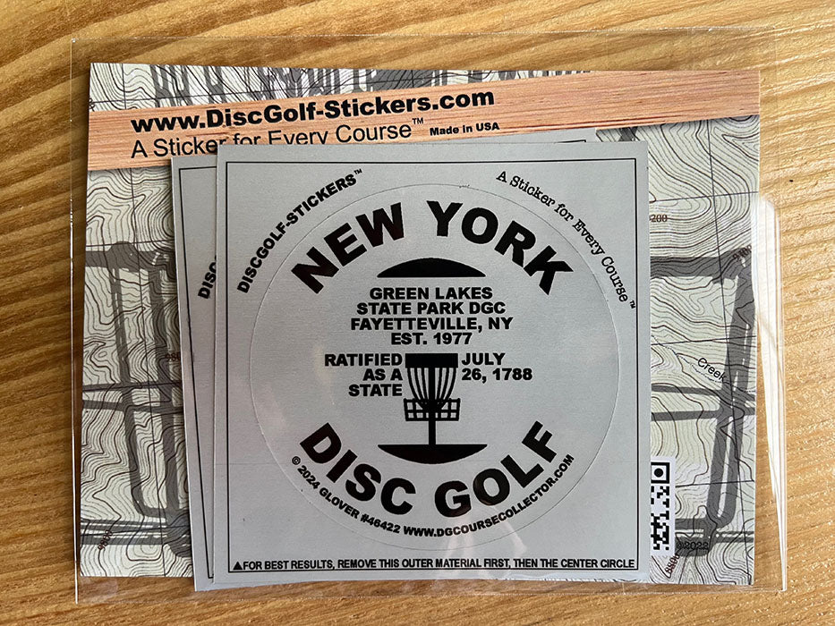 New York Disc Golf State 2-Sticker Pack Fayetteville, NY