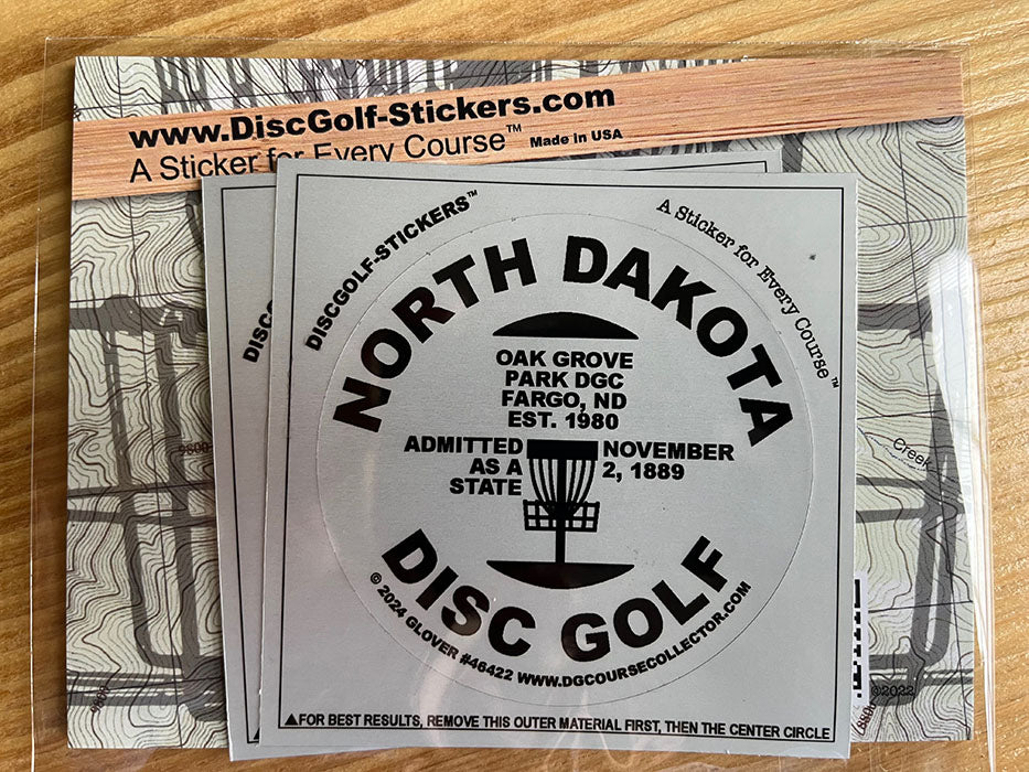 North Dakota Disc Golf State 2-Sticker Pack Fargo, ND