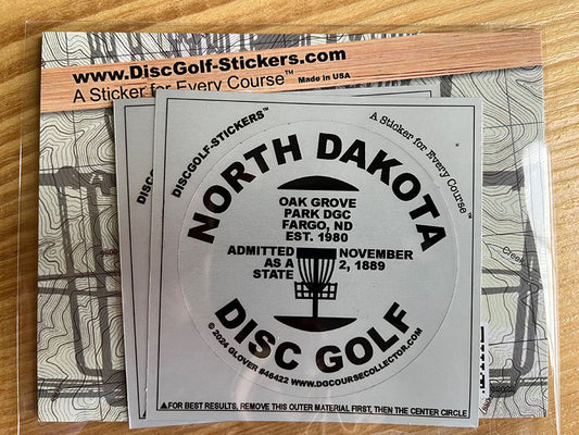 North Dakota Disc Golf State 2-Sticker Pack Fargo, ND