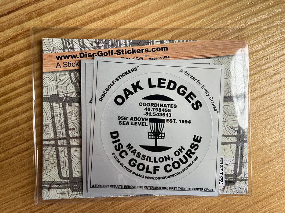 Oak Ledges Disc Golf Course 2-Sticker Pack Massillon, OH