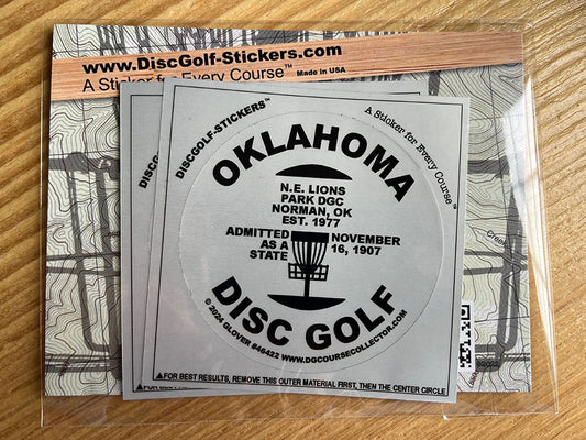 Oklahoma Disc Golf State 2-Sticker Pack Norman, OK