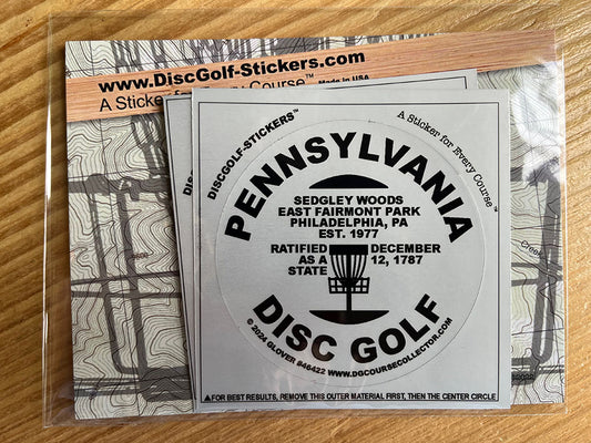 Pennsylvania Disc Golf State 2-Sticker Pack Philadelphia, PA