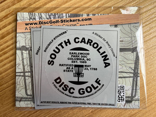 South Carolina Disc Golf State 2-Sticker Pack Columbia, SC