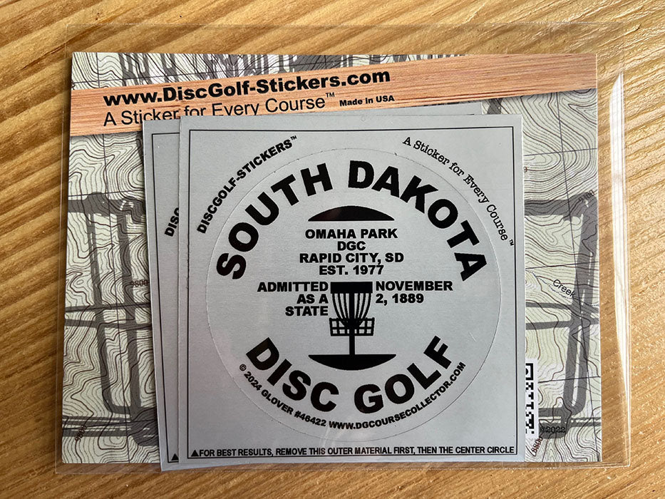 South Dakota Disc Golf State 2-Sticker Pack Rapid City, SD