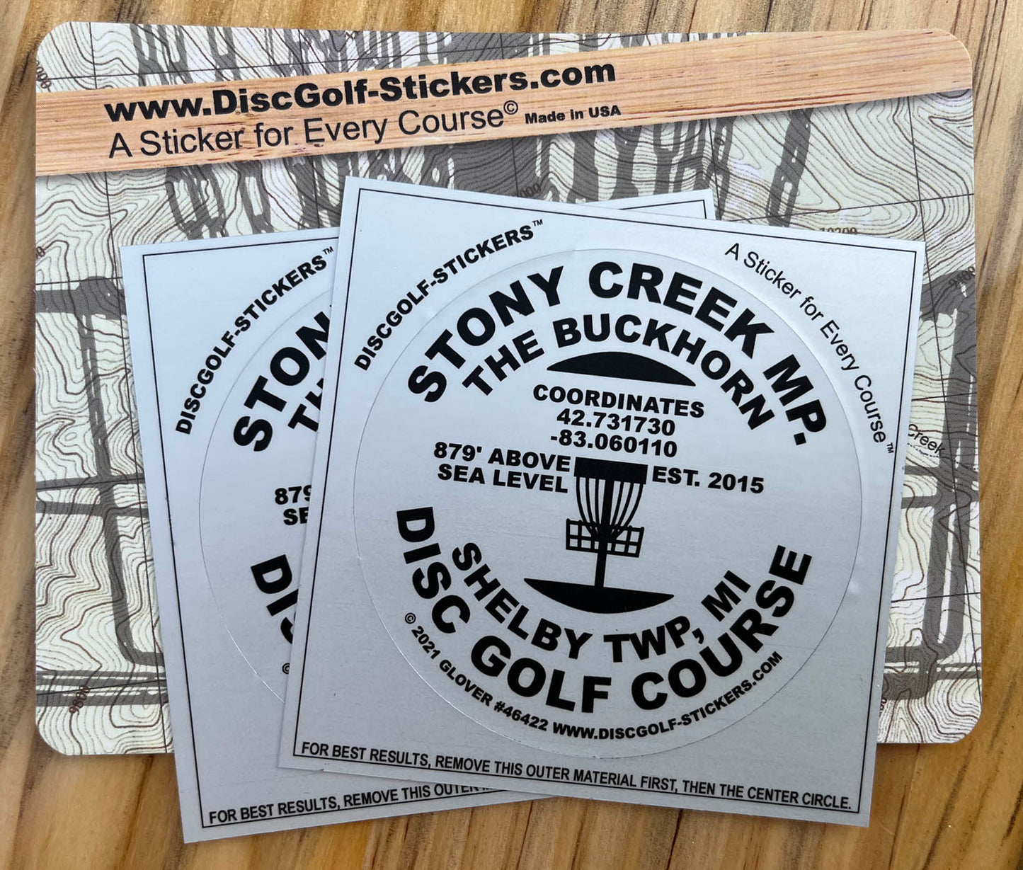 Stony Creek Buckhorn Disc Golf Course 2-Sticker Pack Shelby Twp MI