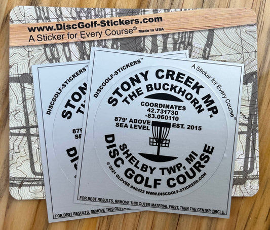 Stony Creek Buckhorn Disc Golf Course 2-Sticker Pack Shelby Twp MI