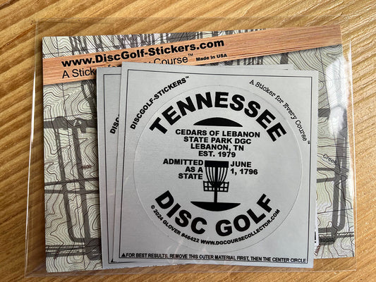Tennessee Disc Golf State 2-Sticker Pack Lebanon, TN
