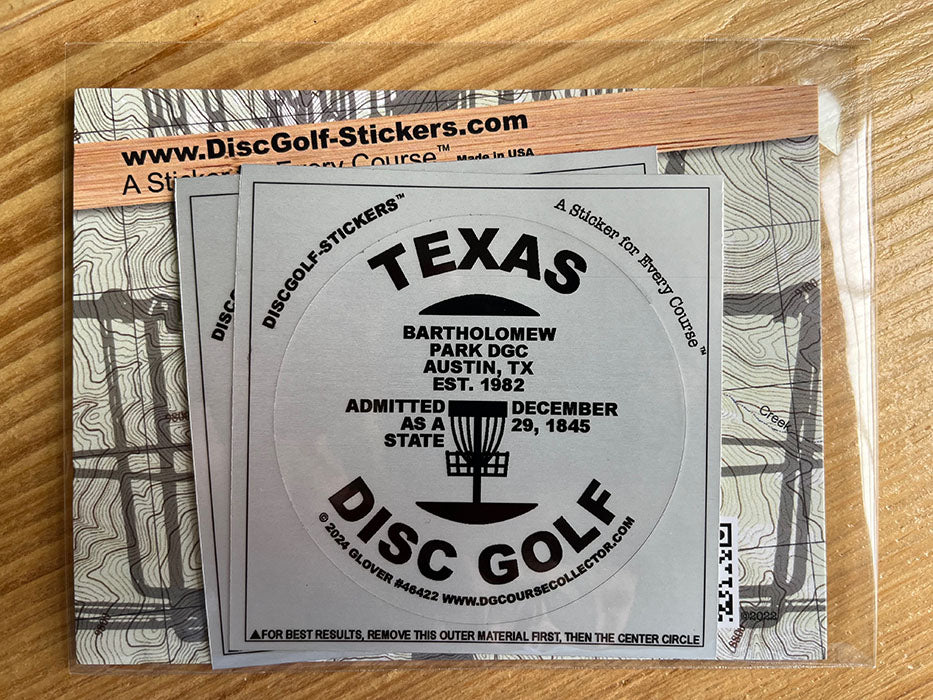 Texas Disc Golf State 2-Sticker Pack Austin, TX