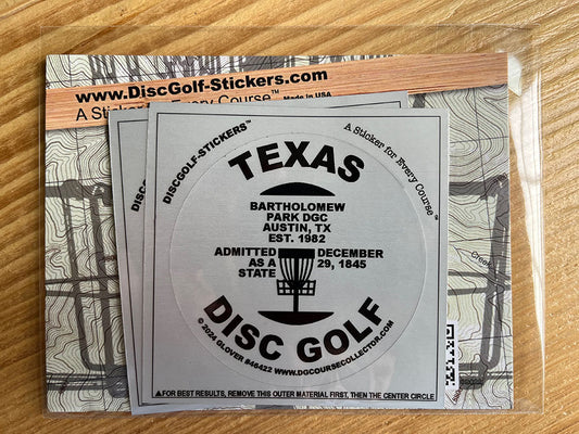 Texas Disc Golf State 2-Sticker Pack Austin, TX