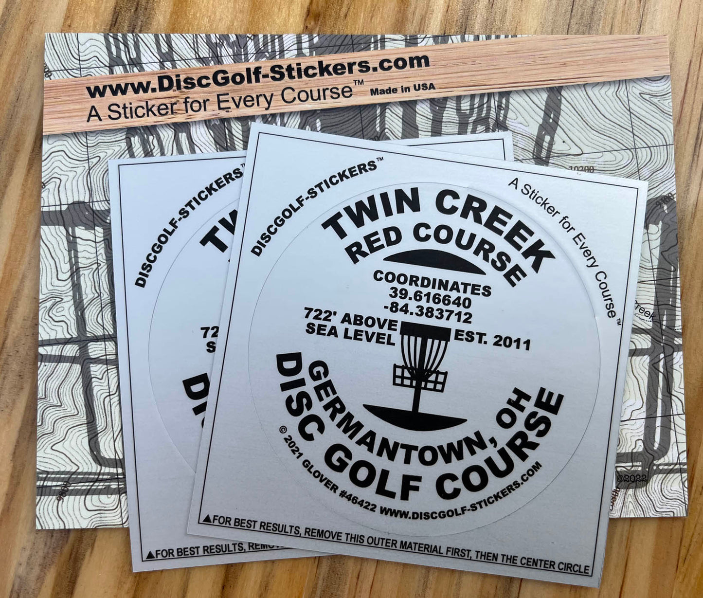 Twin Creek Red Course Disc Golf Course 2-Sticker Pack Germantown OH