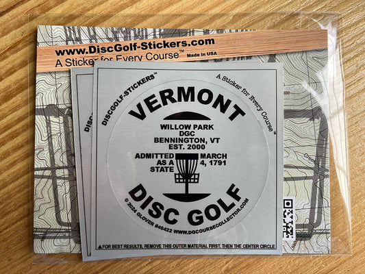 Vermont Disc Golf State 2-Sticker Pack Bennington, VT