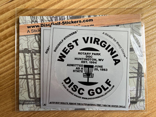 West Virginia Disc Golf State 2-Sticker Pack Huntington, WV