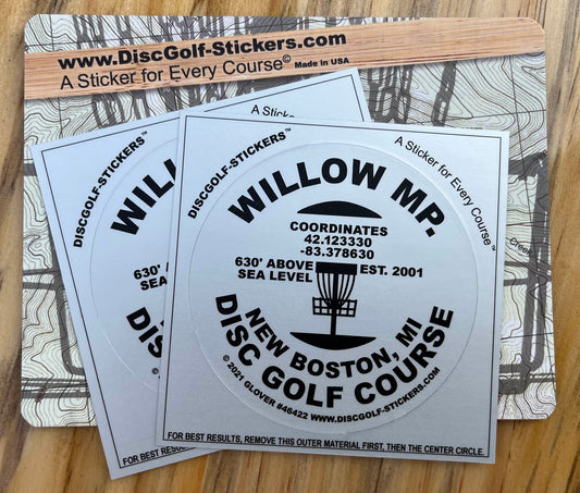 Willow Metro Park Disc Golf Course 2-Sticker Pack New Boston MI