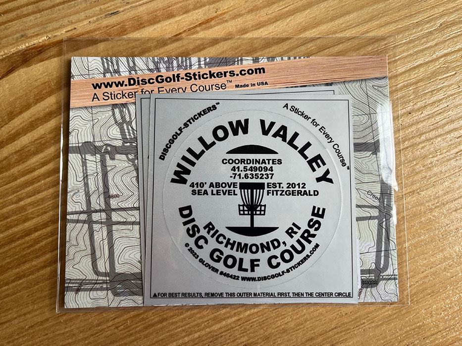 Willow Valley Disc Golf Course 2-Sticker Pack Richmond, RI