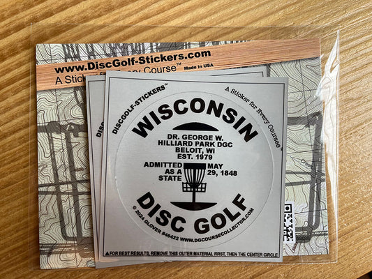 Wisconsin Disc Golf State 2-Sticker Pack Beloit, WI