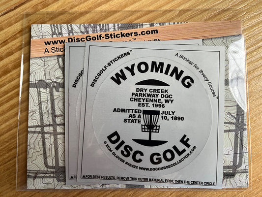 Wyoming Disc Golf State 2-Sticker Pack Cheyenne, WY